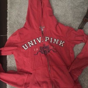 Pink zip up red